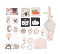 Aramox Ensemble de Hochets de bébé de Dentition, Livres en Tissu en Peluche avec Silicone, Abdos, Fibre de Polyester, Ensemble de Jouets pour bébé, pour le Développement du nouveau-né