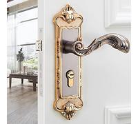 Aramox Ensemble de Leviers de Serrure de Porte Vintage, Serrure Antivol en Acier au Manganèse de Style Européen avec Poignée Antidérapante pour Bureau à Domicile, Hôtel, Chambre à Coucher, Salle de