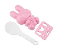 Aramox Ensemble de Moisissures de Riz à Sushi à Lapin avec Scoop, PP Cartoon Onigiri Maker pour les Enfants Kit de Moule de Forme de Lapin Mignon (PINK)