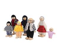 Aramox Ensemble de Poupées Familiales Terpontant Une Famille de Famille qualité la Construction Bois Jeu Rôle (Nouvelle marionnette 7 pièces)