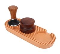 Aramox Ensemble de Sabotage de café, Distributeur de café à Poignée en Bois, Outil de Tamponnage de Précision pour les Baristas à la Maison, la Cuisine et le (Base en L 58 mm/2,3 pouces)