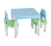 Aramox Ensemble Table et Chaises pour Enfants Bureau d'étude en Plastique PP avec 2 Chaises Bords Lisses Assemblage Facile pour Les Tout-Petits et Les Enfants Apprenant à Dessiner en Jouant à la