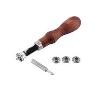 Aramox Entretoise en Cuir, Ensemble d'Entretoise de Point de Poignée en Bois avec 4 Roues Interchangeables 3 Mm 3,5 Mm 4 5, Marques Pilotes Uniformes pour la Couture du Cuir et l'artisanat de