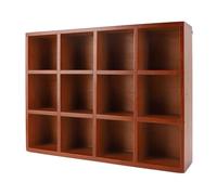 Aramox Étagère Flottante Organisateur de Bureau en Bois Massif avec 12 Compartiments Étagère de Rangement Murale Construction Légère pour Bureau, Comptoir, vanité, Chambre à Coucher, étude