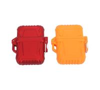 Aramox Étui Porte-Clés, en Plastique Léger avec Joint étanche, Boîte Sèche Compacte 2 Pièces pour Clés et Accessoires d'extérieur (Rouge + Orange)