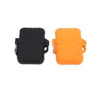 Aramox Étui Porte-Clés, en Plastique Léger avec Joint étanche, Boîte Sèche Compacte 2 Pièces pour Clés et Accessoires d'extérieur (Orange Noir)