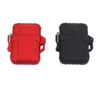 Aramox Étui Porte-Clés, en Plastique Léger avec Joint étanche, Boîte Sèche Compacte 2 Pièces pour Clés et Accessoires d'extérieur (Noir + Rouge)