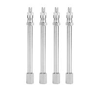 Aramox Extension de valve de pneu de voiture, 4Pcs 100mm Chrome valve de valve d'extension de roue tige adaptateur de voiture camion camion gonflable accessoire
