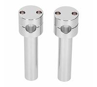 Aramox Fat Bar Risers, 2 Pièces 25mm/1.0in Guidon Barre de Levage Risers Mount Pince Adaptateur Kit En Alliage D'aluminium Moto Modification Accessoire(Chrome)