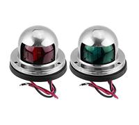 Aramox Feu de signalisation de navigation, ampoule de navigation 1 paire de feux de signalisation en acier inoxydable à LED rouge et verte pour le yachting marin