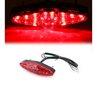 Aramox Feux arrières de frein, 12V 15 LED Moto Feux arrière de feu arrière Feux arrière VTT ATV Dirt Bike Universel Fumée (Red)