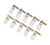 Aramox Fiches Banane, Connecteurs de Haut-Parleur à Angle Droit Plaqués Or 24 Carats avec Double Verrouillage à Vis pour Câble de Haut-Parleur de 4 Mm, Configuration d'amplificateur de Cinéma Maison