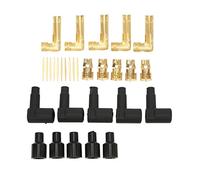 Aramox Fil Bougie Allumage Kit de Cosse de Cosse de Bougie D'allumage, Cosses de Bobine de Bougie D'allumage en Caoutchouc à 90 Degrés, Distributeur HEI et Cosses de Bobine, pour Fils de 6 à 10 Mm