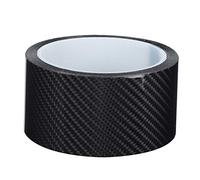 Aramox Film de Carbone, Protecteur de seuil de Garde de Porte de Voiture, Film de Protection de Pare-Chocs en Fibre de Carbone Noire, Bande d'autocollant Anti-Rayures