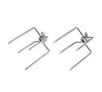 Aramox fourchettes de rôtisserie, fourchettes à barbecue, 2 fourchettes multifonctionnelles en acier inoxydable pour barbecue au charbon de bois, poulet, rôtissoire