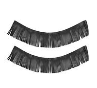 Aramox Frange de Sacoche, 2pcs Moto rétro pédale pédale Sacoche Artisanat Frange en Cuir Artificiel(Noir)