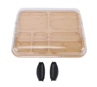 Aramox Fromage Charcuterie Board, 5 Sections Board en Bois pour Servir de Pique-niques, avec un Couvercle Transparent pour Divertir les Invités