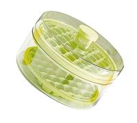 Aramox Glacière Ronde Double Couche ABS PET PP Bacs à Glaçons Grande capacité avec Couvercle Anti-poussière Machine à Glaçons Empilable à Dégagement Facile pour Boissons, Jus de café, Cocktails