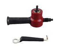 Aramox Grignoteuse de Tôle en Acier à Double Tête pour Perceuse de 8 Mm, Tête à 360 Degrés, Rayon de 12 Mm, Fer de 1,8, Acier Inoxydable de 1,2 pour Coupe de Cercle à Courbe Droite (rouge)