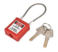 Aramox Gros Cadenas Clé Calange de Lock-out de sécurité, Verrouillage Corde en Acier Inoxydable Personnalisable, Boîtier PA en Nylon Durable, avec Conception Ligne Antidérapante pour une Poignée Convi