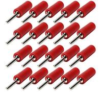 Aramox Haute efficacité 20pcs Aliminant en Laiton Male Plug Banana Connexion - Kit pour 2 Mm Base Conventionnelle Travail Sûr sous 30 V AC 60V DC 10A Électricité (Rouge)
