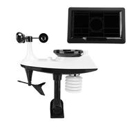 Aramox Horloge Atomique de Prévision Météo LCD avec Direction de la Vitesse du Vent et de la Pluie pour les Amateurs de Voyage