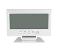 Horloge Numérique Électrique, Réveil avec Table de Capteur de Son Numérique LCD, Affichage du Calendrier et de la Température(White)