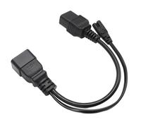 Aramox IEC C20 vers C7 C19 Y Splitter Cordon d'alimentation, 1 Pied | Câble répartiteur C20 à C7 C19, 3 prises, entrée 20A 125V, PVC flamme, support de serveur pour le bureau et la maison