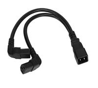 Aramox IEC320 C20 vers Double C13 Y Câble d'alimentation, 12,6 Pouces | Câble d\'alimentation 1 entrée 2 sorties, 20 A 125 V 16 A 250 V, PVC ignifuge, connecteurs C13 à double angle droit