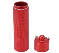 Aramox Inhalter de la Capsule de Voyage en Métal, Boîtier de Porte-clés étanche avec 3 Sujets Distincts, Organisateur de Vitamines Portables pour les Activités de Plein Air (rouge)