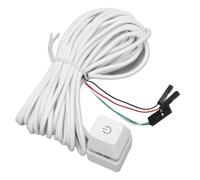 Aramox Interrupteur de Bouton d'alimentation PC de Bureau, Interrupteur Bleu avec rétro-éclairé, Câble Long, Matériau ABS, pour l'ordinateur de Bureau, Commande de Commutation Pratique, (lumière