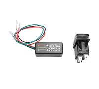 Aramox Interrupteur de Clignotant, Interrupteur à Bascule ABS DC 12 V 24 V avec LED Verte, 3 Positions Marche Arrêt 20 A 12 10 A 24 pour ATV UTV RV Bateau Moto Tracteur Pick-up