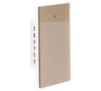 Aramox Interrupteur d'éclairage Intelligent Interrupteur Tactile 3 Gangs Télécommande Mural Ignifuge PC Verre trempé 100 à 240 V pour l'éclairage Domestique App Utilisation de la Minuterie (GOLD)