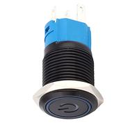 Aramox Interrupteur en Métal Bouton-poussoir Auto-Verrouillage Verrouillage étanche en Acier Inoxydable 16 Mm Trou de Montage de Montage Indicateur de LED pour Applications Industrielles (3-6VDC)