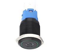 Aramox Interrupteur en Métal Bouton-poussoir Auto-Verrouillage Verrouillage étanche en Acier Inoxydable 16 Mm Trou de Montage de Montage Indicateur de LED pour Applications Industrielles (3-6VDC)