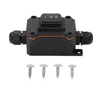 Aramox Interrupteur Etanche 3 Positions Interrupteur à Bascule pour Bateau, 3 Positions ON/OFF/ON Interrupteur à Bascule 12 V 16 A IP68 étanche Universel pour Voiture, Bateau, Camping-car, Noir