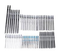 Aramox Jeu de 57 Lames de Scie Sauteuse à Tige en T, Outils HCS HSS SK5 pour Couper le Bois, le Plastique et le Métal, Compatibles avec la Plupart des Scies Sauteuses