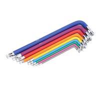 Aramox Jeu de 9 Clés Hexagonales, Bras de clé Hexagonale étoile en Acier 45 T10 T50 ouille Hexagonale Multicolore Pliée à 90 Degrés pour la Réparation Mécanique