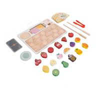 Aramox Jeu de Brochettes de Perles de Fruits en Bois coloré, Ensemble de Jouets en Bois Robuste avec Plusieurs Perles de Fruits, Nourriture de Jeu Longue Durée pour Les Interactions Parent-Enfant,