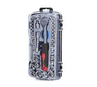 Aramox Jeu de Douilles de Réparation 40 Pièces liquet à Douille Ensemble d'outils Combinés en Acier chromé avec Boîte de Rangement pour la Réparation Automobile Entretien Ménager de Moto