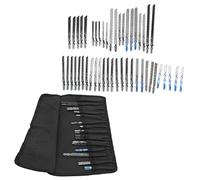 Aramox Jeu de Lames de Scie Sauteuse à Tige TS5, 48 Pièces, Acier à Haute Teneur en Carbone SK5, HSS, Outils de Coupe, pour Bois, Métal et Plastique, avec étui de Rangement