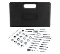 Aramox Jeu de Tarauds et Filières, Acier traité Thermiquement, Kit de Réparation de Filetage Métrique de 40 Pièces avec Clés et Jauge pour l'entretien Automobile et des Machines