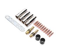 Aramox Kit d'accessoires de Soudage au Chalumeau 19 Pièces, Pointes de Contact MIG en Laiton et Cuivre, Ensemble de Buses de Soudage pour Soudeur Binzel 15AK MIG, Pièces de Rechange pour Atelier de