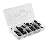 Aramox Kit d'assortiment d'anneaux de Fil à œillets en Plastique Souple, 8 Tailles, Joint électrique Noir pour Bouchons de Trou de Câblage Automobile avec étui à Pression en PVC