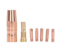 Aramox Kit de Buses de Soudage MIG sans Gaz, Embouts de Buse en Laiton avec Embouts Conducteurs de 0,035 Pouces, 7 Pièces de Soudage à Noyau de Flux, pour Century FC90 80GL Easy Weld Ti Easy Flux