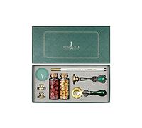Aramox Kit de Cire de Scellant avec Perles Cuivre Cuivre Cuillère de Bougie Plume pour la Plume pour la Décoration de Journal Projets Artisanaux de Cartes Postales (Style 7)