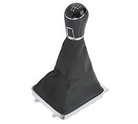 Aramox Kit de Démarrage de Pommeau de Levier de Vitesse en PVC ABS Kit de Guêtre de Levier de Vitesse en Cuir Artificiel Remplacement de Transmission Manuelle à 6 Vitesses pour B6 2005 2010 pour le