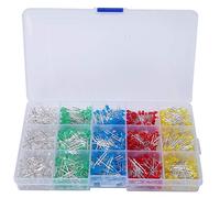 Aramox Kit de Diodes électroluminescentes LED 3mm, 1000 Pièces, Couleurs Assorties pour Projets de Bricolage, Expériences électroniques