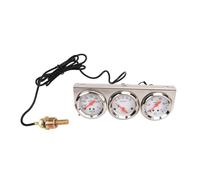Aramox Kit de Jauge Triple de Voiture, 52 Mm Cadran Blanc 12 V Pression D'huile Température de L'eau Voltmètre Compteur de Voiture avec Capteur