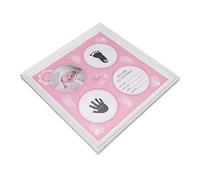Aramox Kit d'empreintes de Mains de bébé en Plastique et Panneau de densité Kit de Cadre d' pour bébé 29 X 29 X 1,8 Cm avec Tampon Encreur et 2 Cartes 'empreinte pour nouveau-né Garçons Filles
